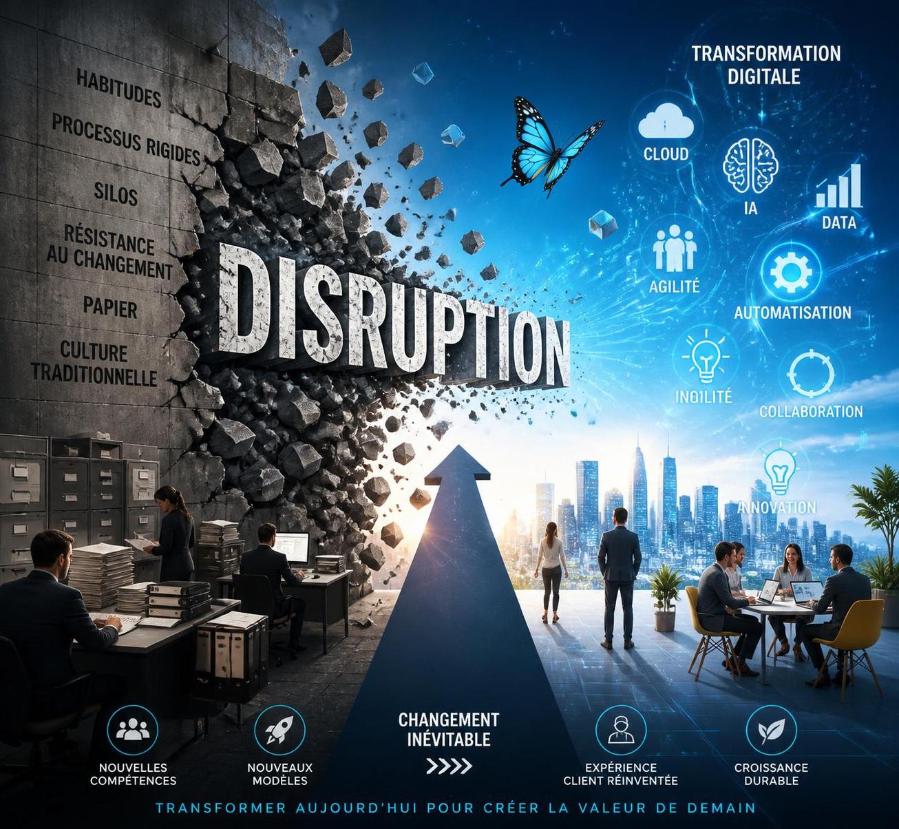 découvrez comment la disruption transforme les stratégies d’entreprise, en bouleversant les marchés traditionnels et en favorisant l'innovation pour rester compétitif.