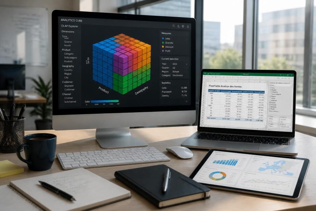 découvrez le fonctionnement des cubes olap et leurs usages pratiques avec excel et power bi pour optimiser l'analyse de données et la prise de décision.