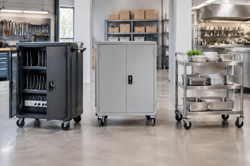 découvrez comment choisir un chariot armoire adapté à vos besoins : comparez les modèles électriques, métalliques ou conçus pour la cuisine.