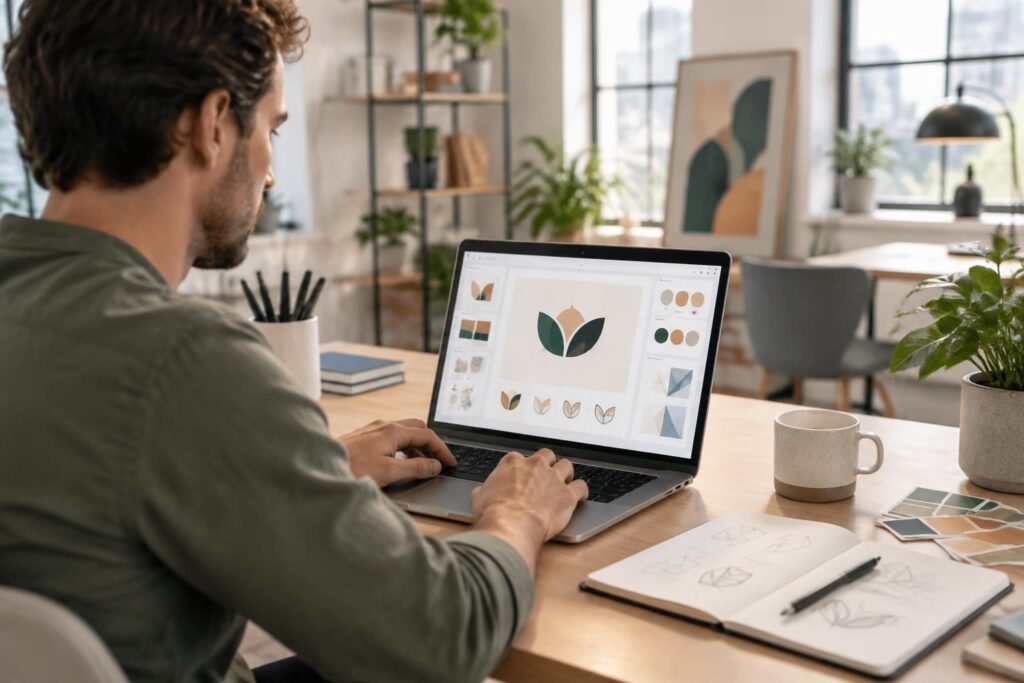 créez facilement un logo professionnel avec hatchful by shopify : choisissez un modèle, personnalisez-le et téléchargez votre identité visuelle.